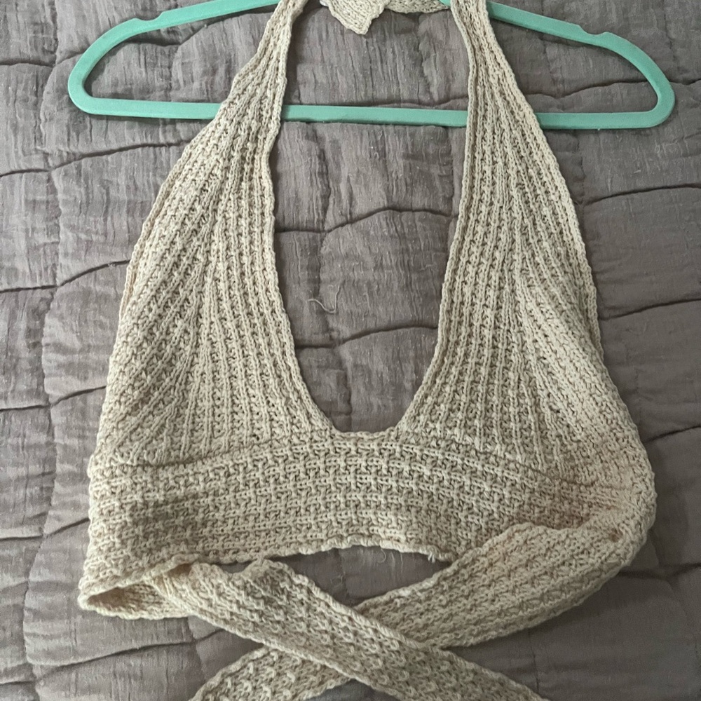 12th Tribe Cream Knit Top